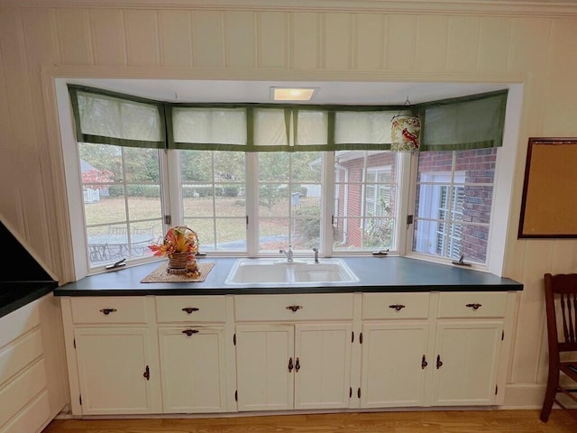 kitchen with sink and white cabinets