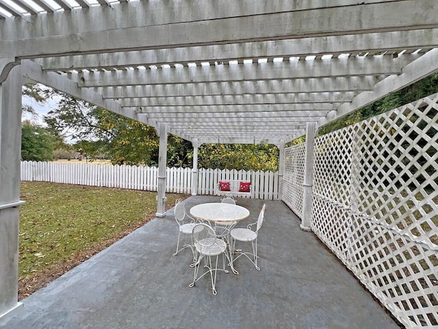 view of patio / terrace with a pergola