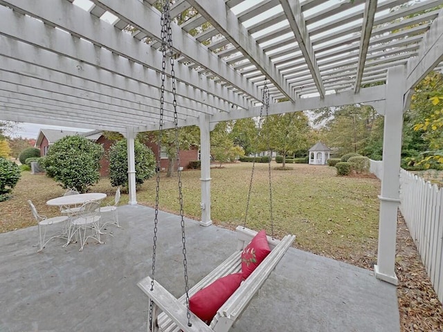 view of patio with a pergola