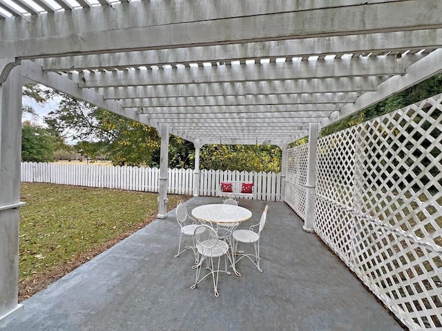 view of patio with a pergola