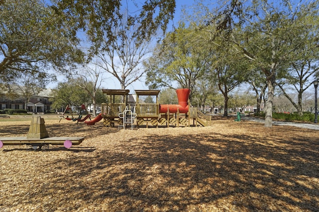 view of community jungle gym