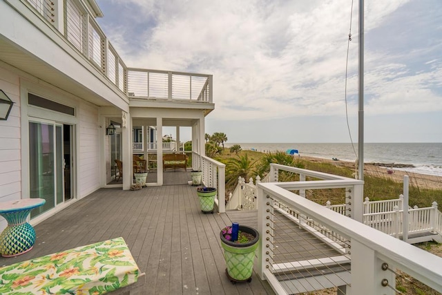 1404 Palmetto Blvd, Edisto Beach, SC 29438 - deck with a water view and a beach view