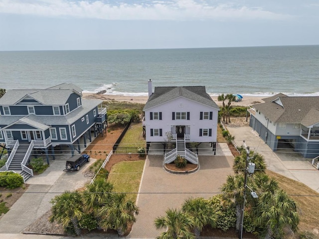 1404 Palmetto Blvd, Edisto Beach, SC 29438 - bird's eye view with a water view and a view of the beach