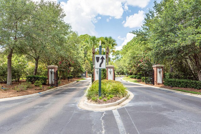 1121 Basildon Rd, Mount Pleasant, SC 29466 - view of asphalt road with curbs and a gated entry