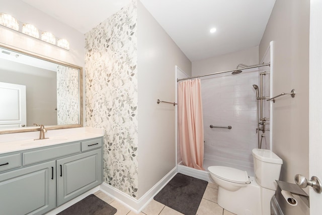 1121 Basildon Rd, Mount Pleasant, SC 29466 - bathroom featuring tile patterned floors, vanity, and a shower with curtain