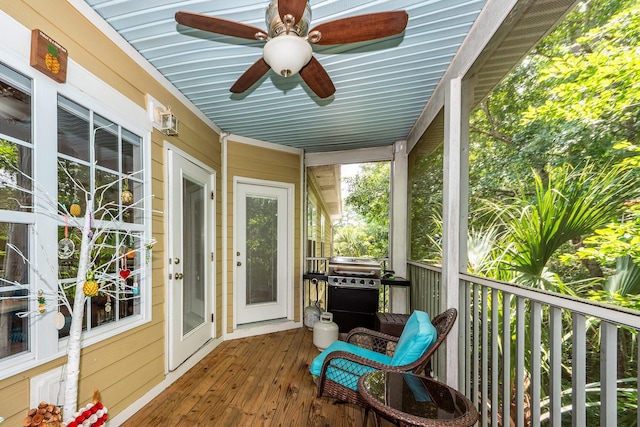 1121 Basildon Rd, Mount Pleasant, SC 29466 - deck with ceiling fan and area for grilling