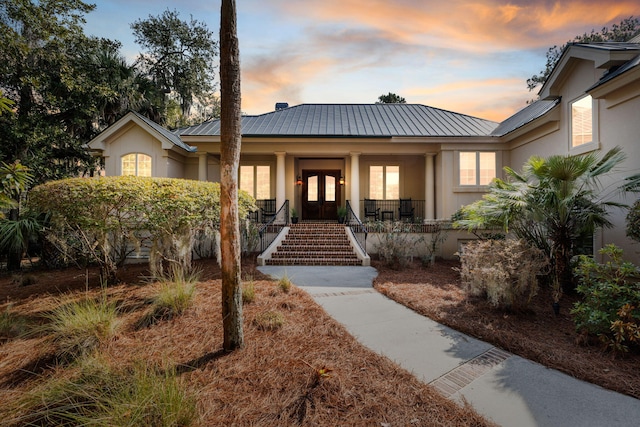 view of front of property with covered porch