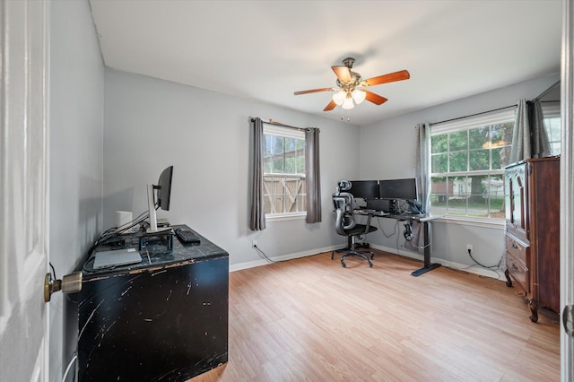 14 Aldene Ave, Goose Creek, SC 29445 - office space with healthy amount of natural light, ceiling fan, light wood-style floors, and baseboards