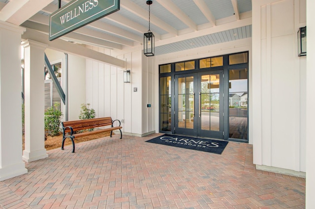 357 Parish Farms Dr, Summerville, SC 29486 - entrance to property with french doors and board and batten siding