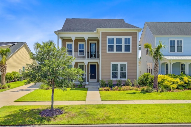 357 Parish Farms Dr, Summerville, SC 29486 - view of front of property featuring a balcony and a front lawn