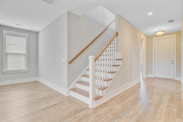 357 Parish Farms Dr, Summerville, SC 29486 - stairway with wood finished floors and baseboards