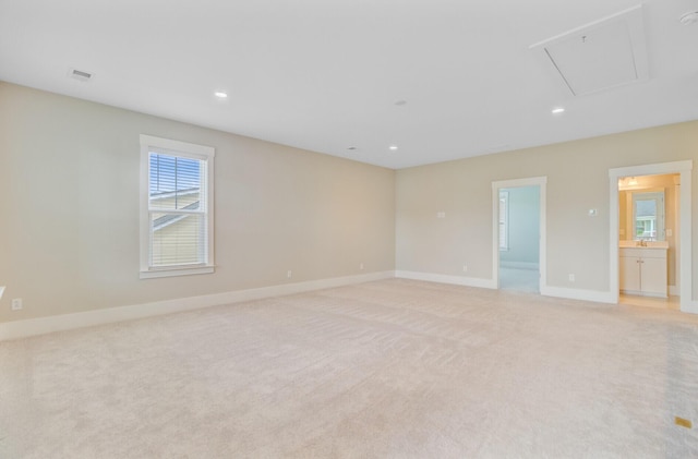 357 Parish Farms Dr, Summerville, SC 29486 - spare room featuring attic access, light colored carpet, and recessed lighting