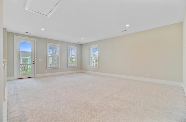 357 Parish Farms Dr, Summerville, SC 29486 - unfurnished room with light carpet, recessed lighting, and attic access