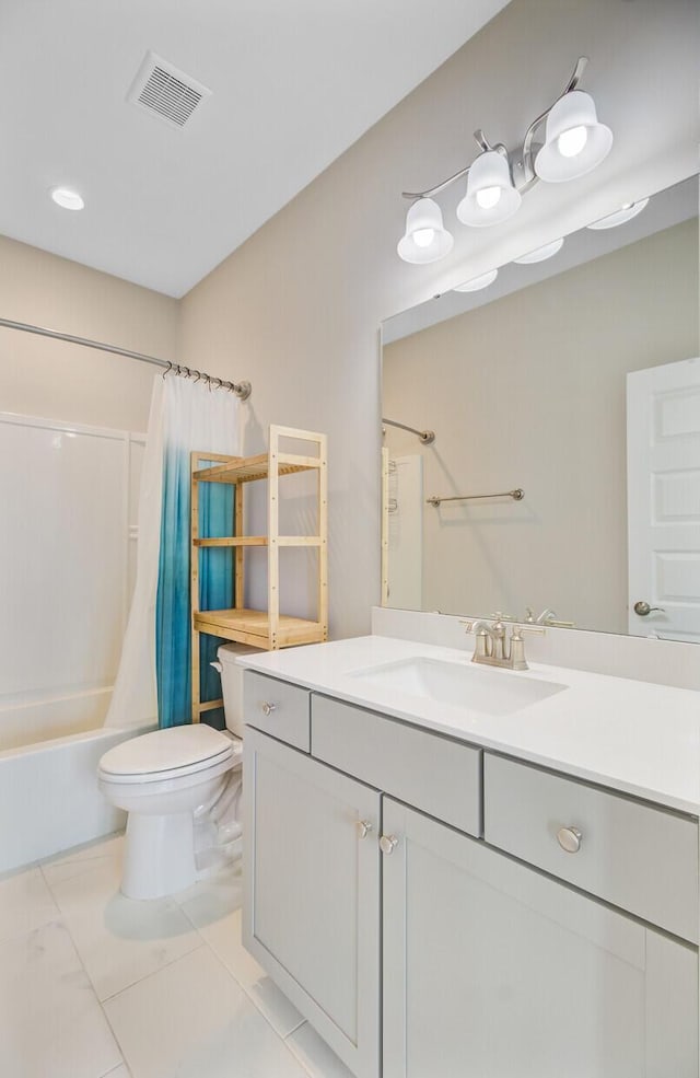 357 Parish Farms Dr, Summerville, SC 29486 - full bath featuring vanity, shower / bath combo, and tile patterned flooring