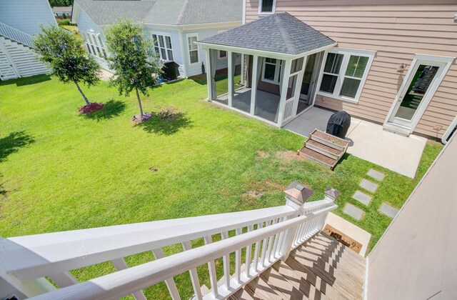 357 Parish Farms Dr, Summerville, SC 29486 - view of green lawn featuring a patio and a sunroom