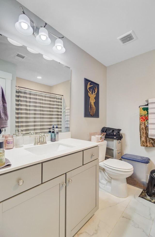 357 Parish Farms Dr, Summerville, SC 29486 - full bathroom with vanity, marble look tiles, and curtained shower