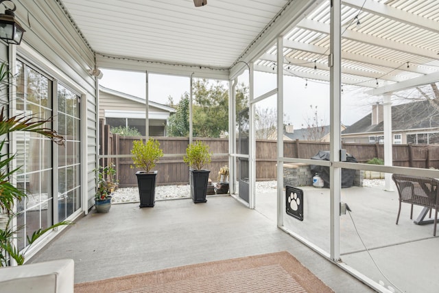 view of sunroom