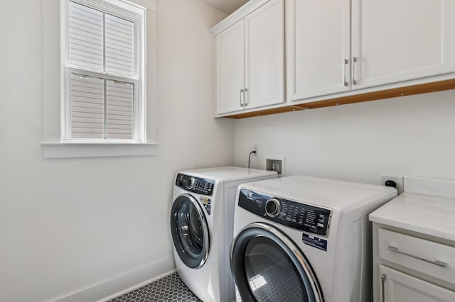 3806 Grateful Rd, North Charleston, SC 29420 - laundry room with cabinet space, independent washer and dryer, and baseboards