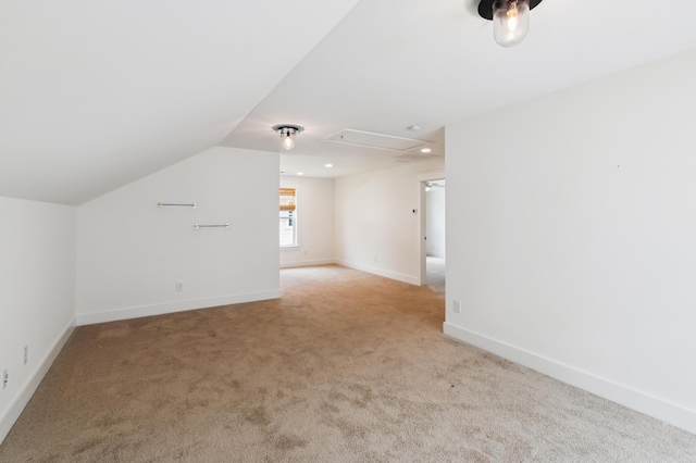 3806 Grateful Rd, North Charleston, SC 29420 - bonus room featuring attic access, carpet flooring, baseboards, lofted ceiling, and recessed lighting