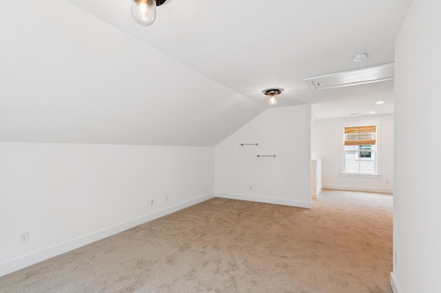 3806 Grateful Rd, North Charleston, SC 29420 - bonus room featuring attic access, light colored carpet, lofted ceiling, and baseboards