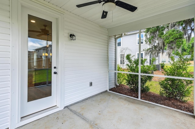 3806 Grateful Rd, North Charleston, SC 29420 - unfurnished sunroom with a ceiling fan