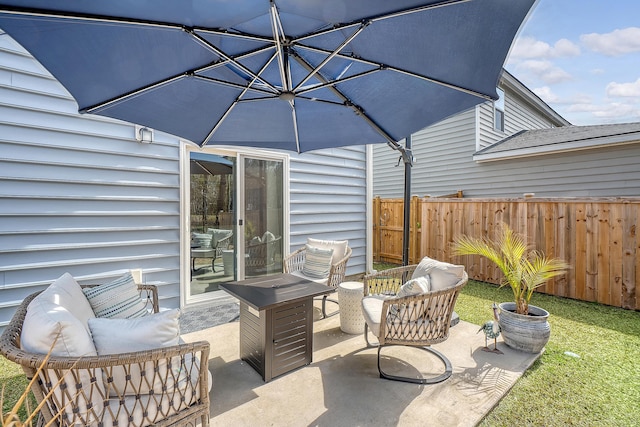 view of patio / terrace with fence