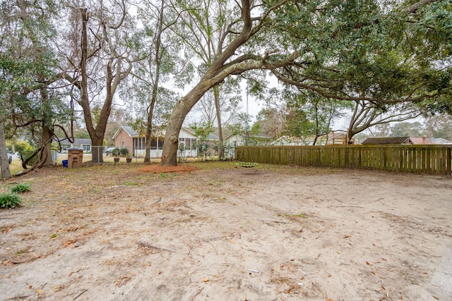 view of yard with fence