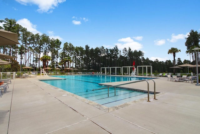 view of pool with a patio area