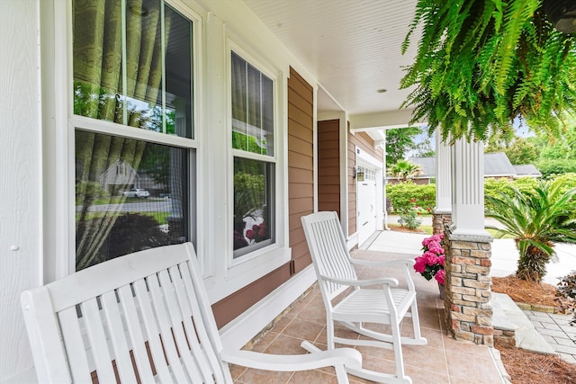 view of patio featuring covered porch