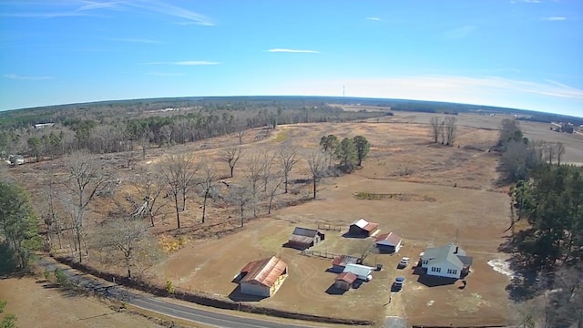 bird's eye view with a rural view