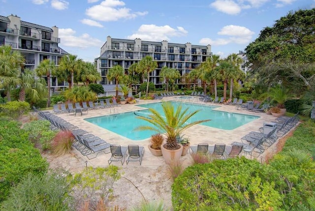 view of pool with a patio area