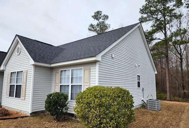 view of property exterior featuring central AC unit