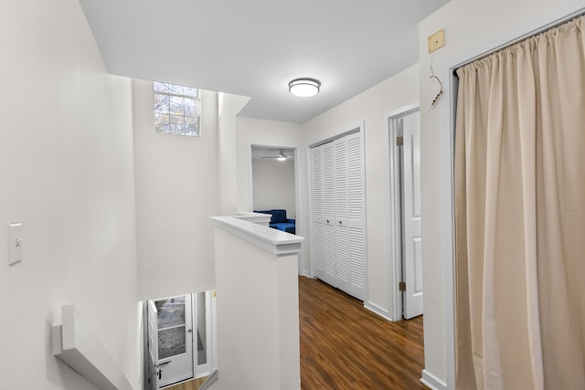 hallway featuring dark hardwood / wood-style floors