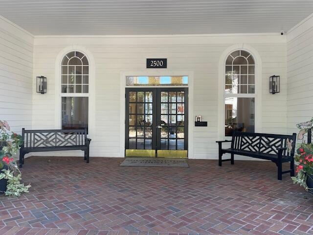 entrance to property with french doors