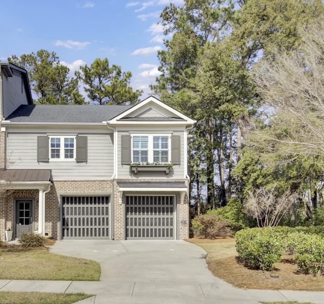 view of front of house with a garage