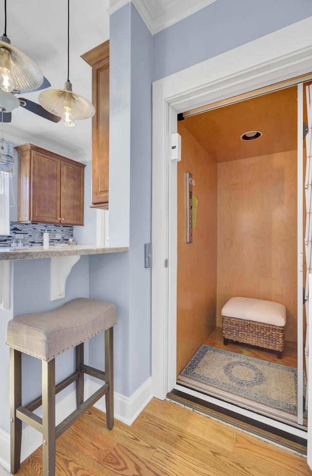 interior space featuring light hardwood / wood-style flooring