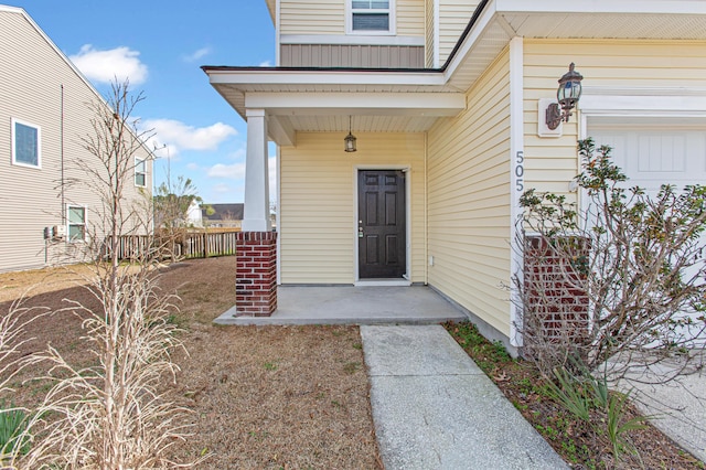 property entrance with fence