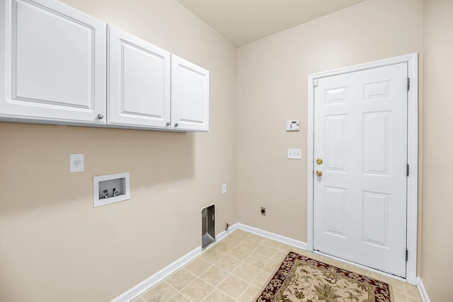1445 Ashley Gardens Blvd, Charleston, SC 29414 - laundry area with hookup for an electric dryer, cabinet space, washer hookup, and baseboards