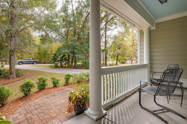 view of patio with a porch