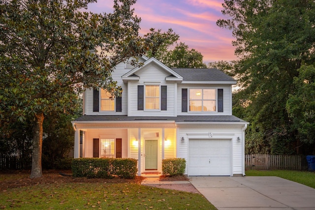 334 Mossy Oak Way, Mount Pleasant, SC 29464 - traditional-style home with a garage, driveway, and a porch
