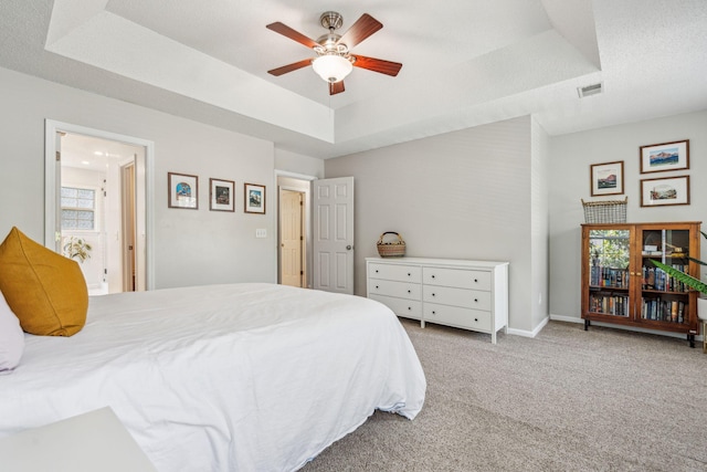 334 Mossy Oak Way, Mount Pleasant, SC 29464 - carpeted bedroom featuring a tray ceiling, baseboards, and ceiling fan