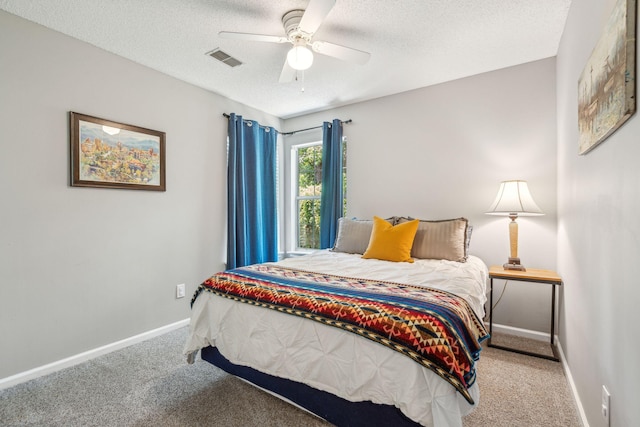 334 Mossy Oak Way, Mount Pleasant, SC 29464 - carpeted bedroom featuring baseboards, a textured ceiling, and ceiling fan