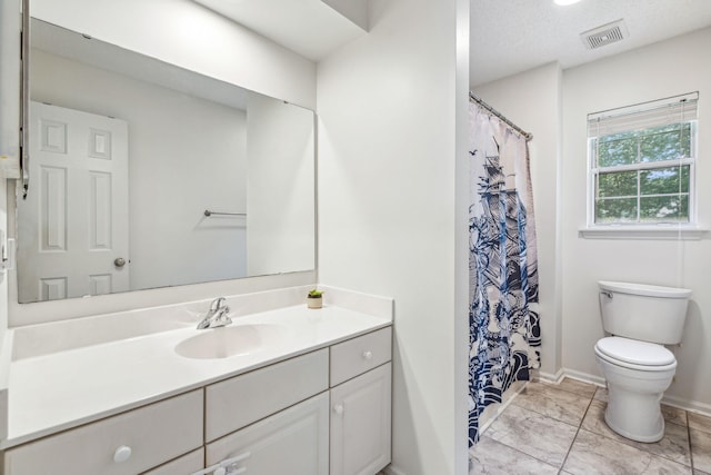 334 Mossy Oak Way, Mount Pleasant, SC 29464 - full bath with vanity, toilet, marble look tiles, a shower with shower curtain, and baseboards