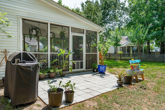 334 Mossy Oak Way, Mount Pleasant, SC 29464 - view of patio featuring a sunroom and grilling area