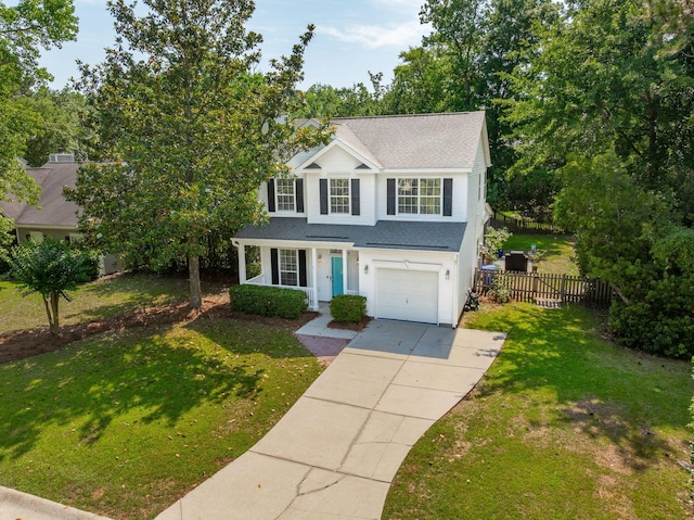 334 Mossy Oak Way, Mount Pleasant, SC 29464 - traditional-style house featuring a garage, driveway, roof with shingles, and a porch
