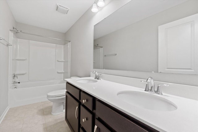 525 Purple Finch Rd, Summerville, SC 29486 - full bath with toilet, double vanity, shower / bath combination, and tile patterned flooring