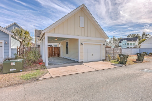 view of garage