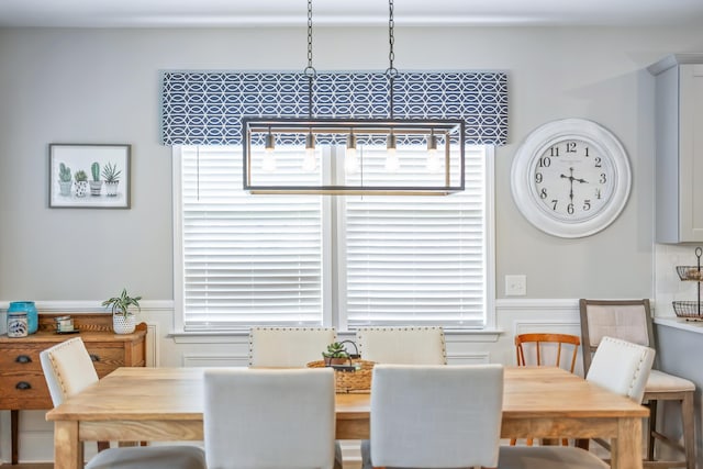 627 Macintyre Cir, Summerville, SC 29486 - dining area with wainscoting, a decorative wall, and healthy amount of natural light