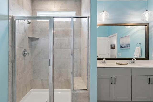 627 Macintyre Cir, Summerville, SC 29486 - full bathroom featuring double vanity and a shower stall