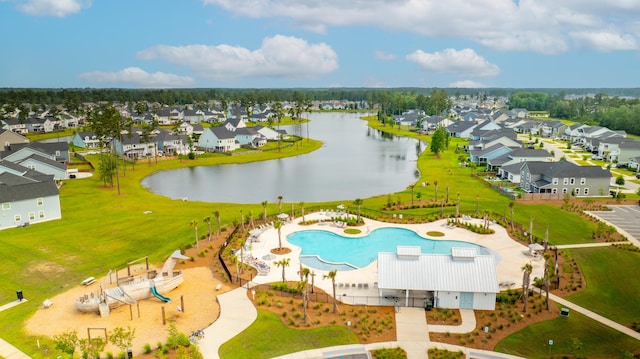 627 Macintyre Cir, Summerville, SC 29486 - aerial view of residential area featuring a nearby body of water and a pool area